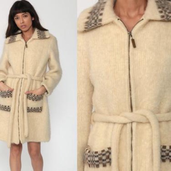 VINTAGE ICEWOOL Icelandic Chunky Cardian Sweater Nordic Norwegian Ski Jacket M - Picture 3 of 13